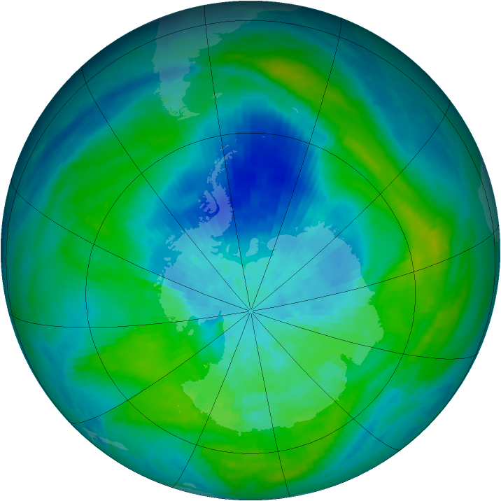 Antarctic ozone map for 18 March 1981